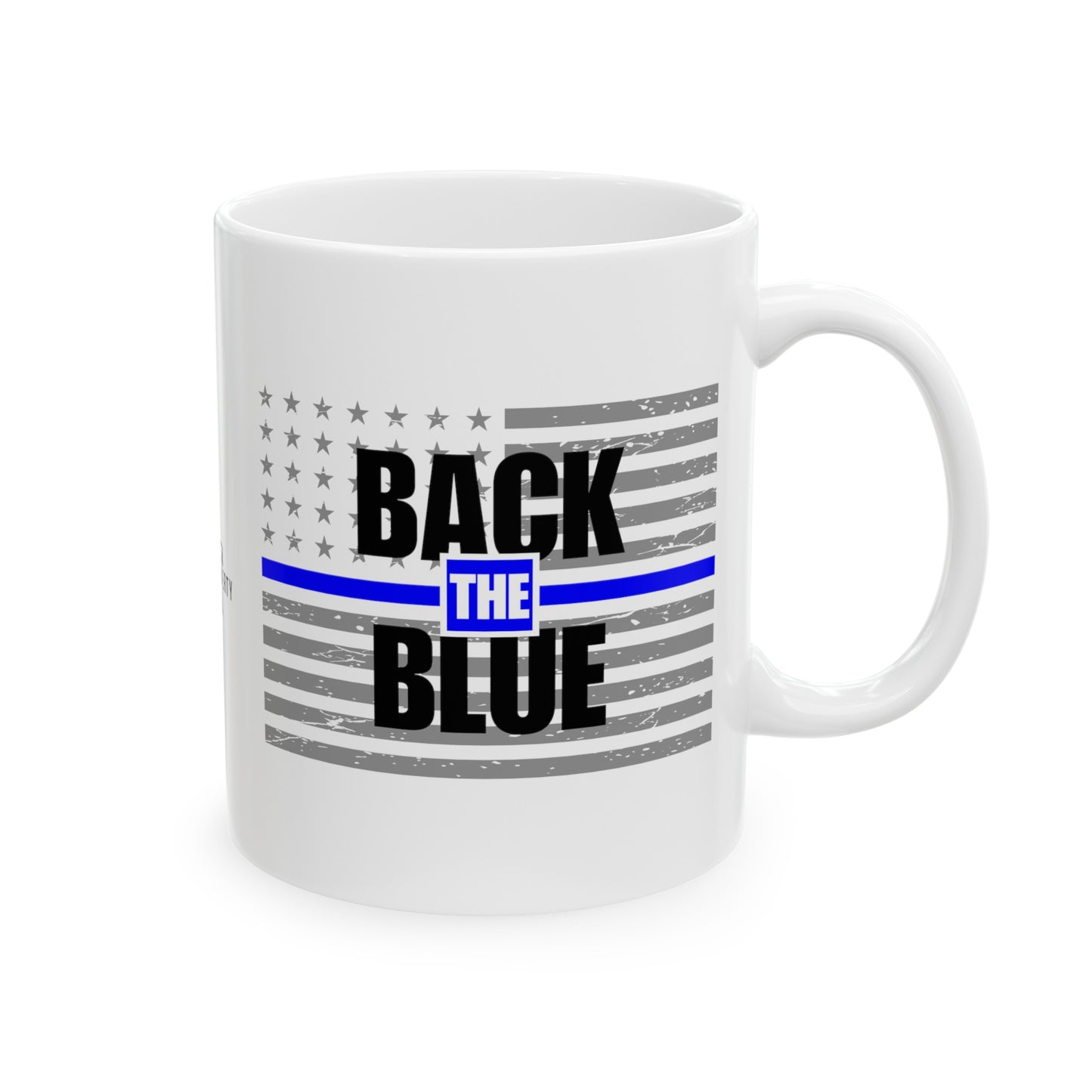 BACK THE BLUE COFFE MUG