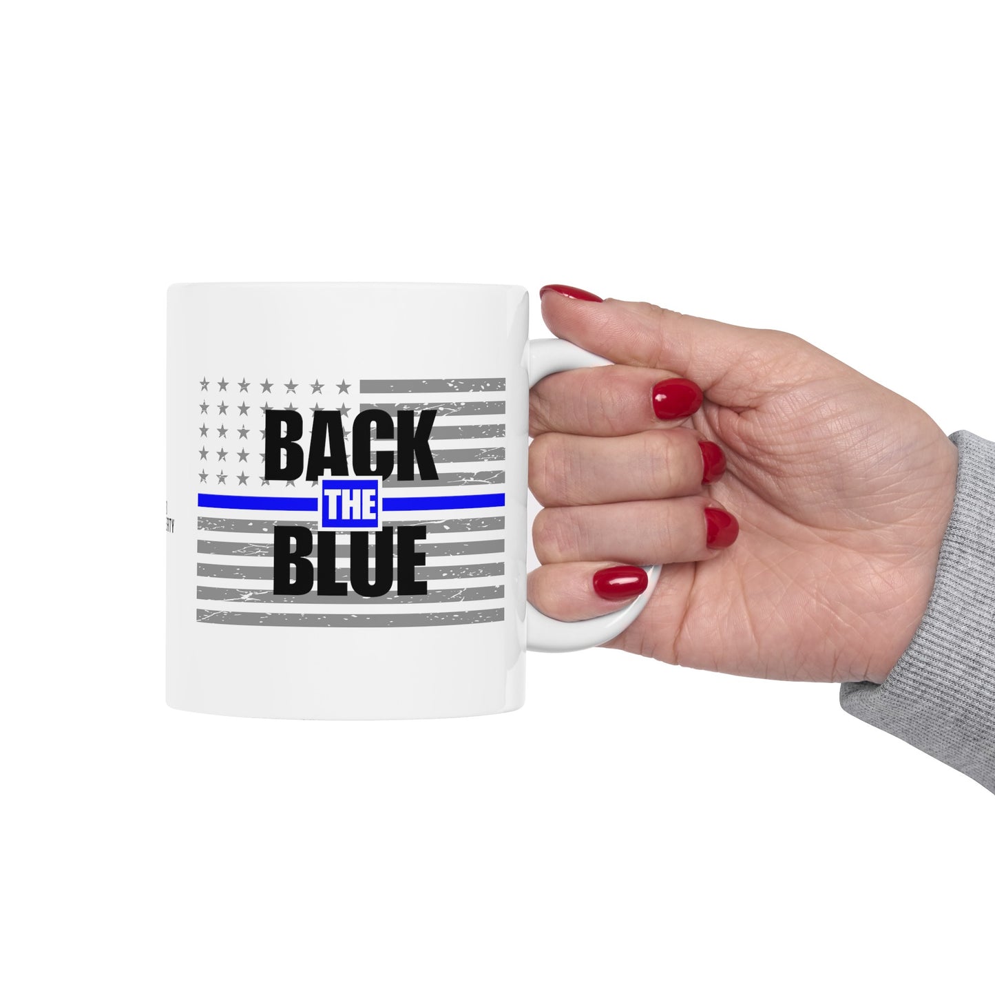 BACK THE BLUE COFFE MUG